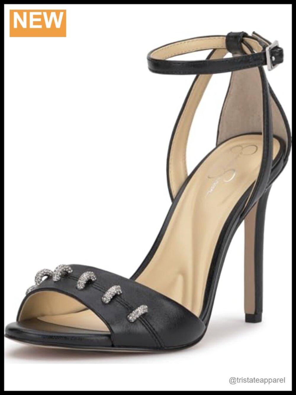 Faux Leather Ankle Strap Stiletto Heel Sandal 3.9" Dress